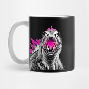 happy punk kaiju godzilla in pink style Mug